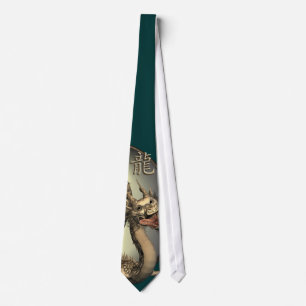 Corbata Dragón del chino del vintage