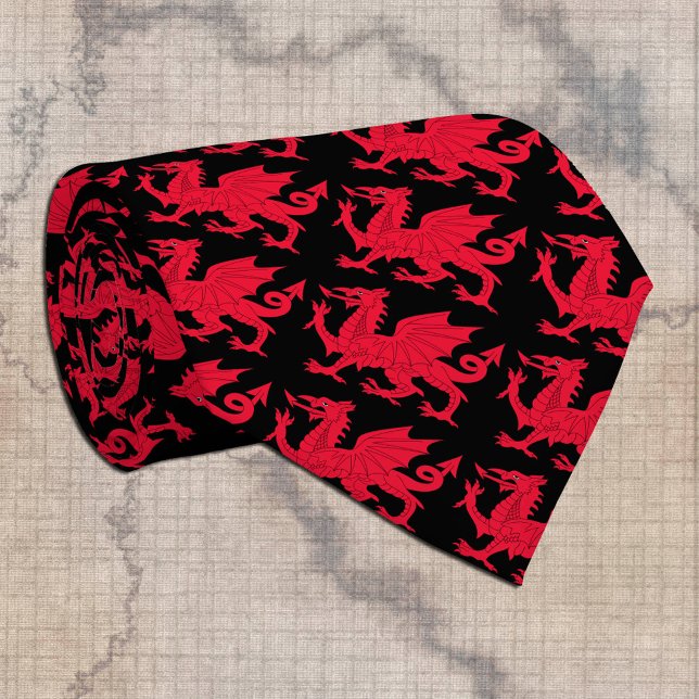 Corbata Dragón galés Tie & Cymru dragón rojo / Gales (Subido por el creador)