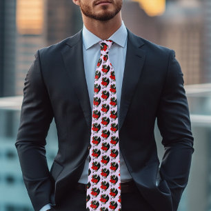 Corbata Dragón Negro Místico Rosas Rojas Lavanda Gótico
