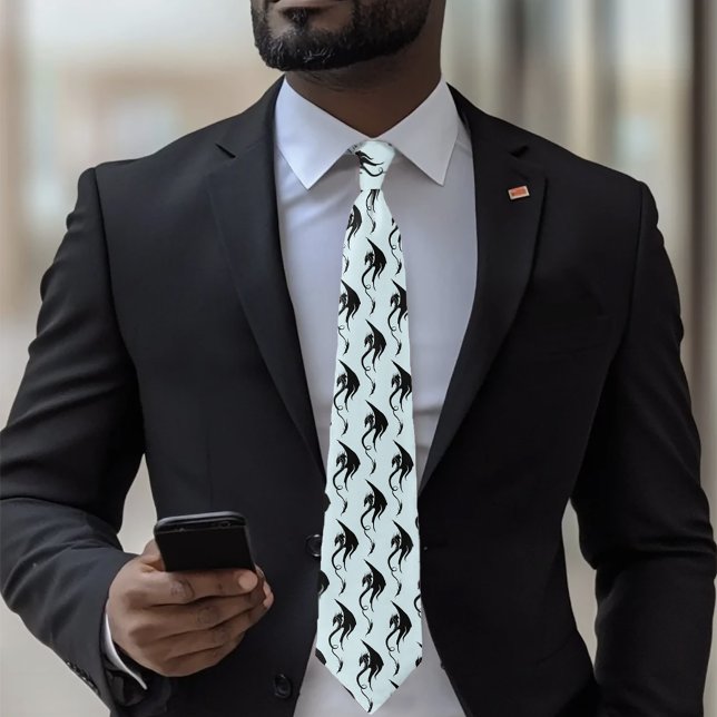 Corbata Dragón Tribal Azul Negro (Subido por el creador)