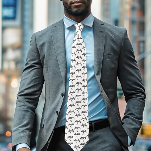 Corbata Dragón Tribal Celta Entrelazado Fantasía Blanco Ne (Subido por el creador)