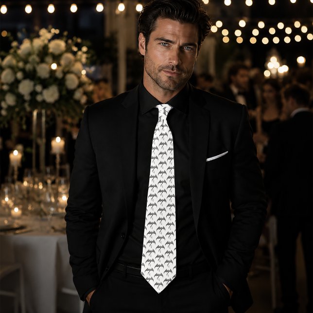 Corbata Dragón Tribal Celta Entrelazado Negro Blanco Fanta (Subido por el creador)