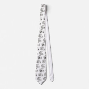 Corbata dragón y muchacho blancos y negros