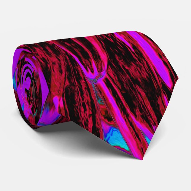 Corbata Dramática Crimson Red, Purple y Black Dahlia (Enrollado)