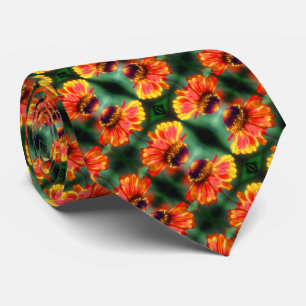 Corbata Dreamy Zinnia Flower Pattern