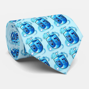 Corbata Dreidel girando en Hanukkah