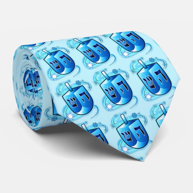 Corbata Dreidel girando en Hanukkah (Enrollado)