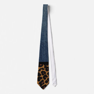 Corbata Dril de algodón y leopardo
