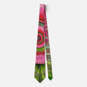 Corbata Dubman Designs: Fibonacci rosa y verde brillante