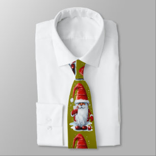 Corbata Duende nórdico sosteniendo un vaso de jugo de gran