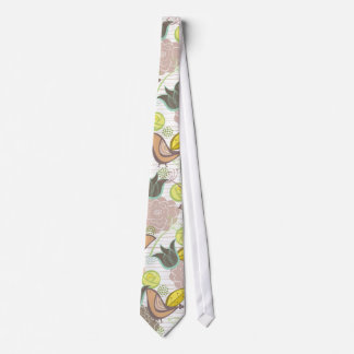 Corbata Dulce Aves Rosa Floral Jardín Flores Primavera Tie