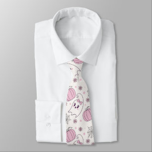 Corbata Dulce Patrón de Calabaza Rosa de Halloween
