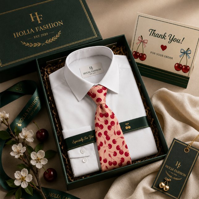 Corbata Dulce patrón de cereza roja (Subido por el creador)