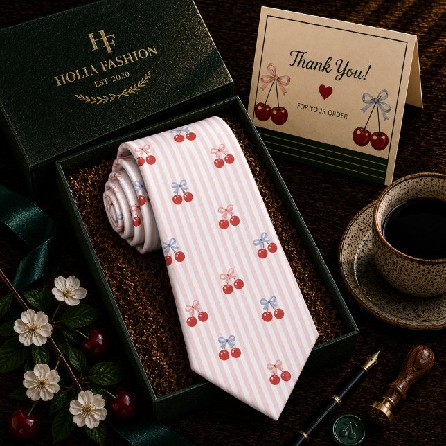 Corbata Dulce patrón de cereza roja (Subido por el creador)