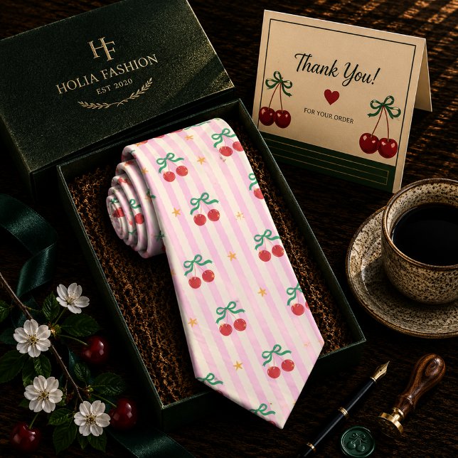 Corbata Dulce patrón de cereza roja (Subido por el creador)