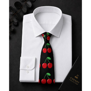 Corbata Dulce patrón de cereza roja