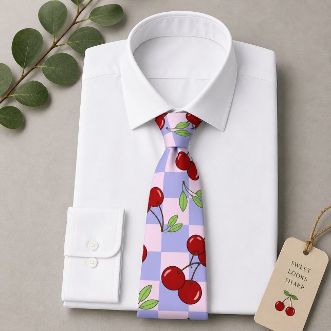 Corbata Dulce Patrón de Cereza Roja (Subido por el creador)