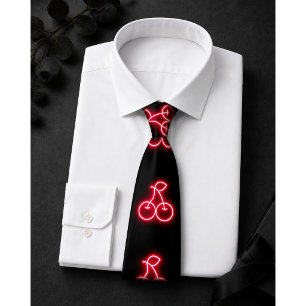 Corbata Dulce Patrón de Cereza Roja Neon