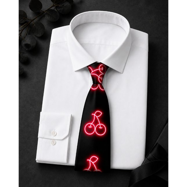 Corbata Dulce Patrón de Cereza Roja Neon (Subido por el creador)