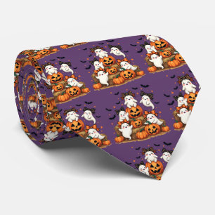 Corbata Dulces Fantasmas de Halloween con Lazos Coquette y