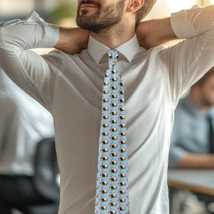 Corbata Dulces Ferrets Azules Caprichosos con Flores Parej