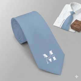 Corbata Dusty Blue | Custom Monogram Wedding Groomsmen
