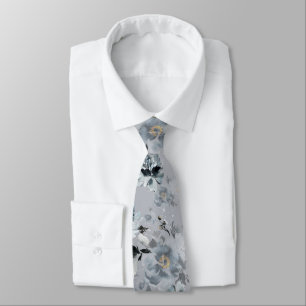 Corbata Dusty Blue Floral Boda Tie