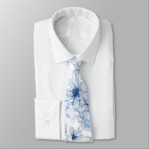 Corbata Dusty Blue Floral Boda Tie