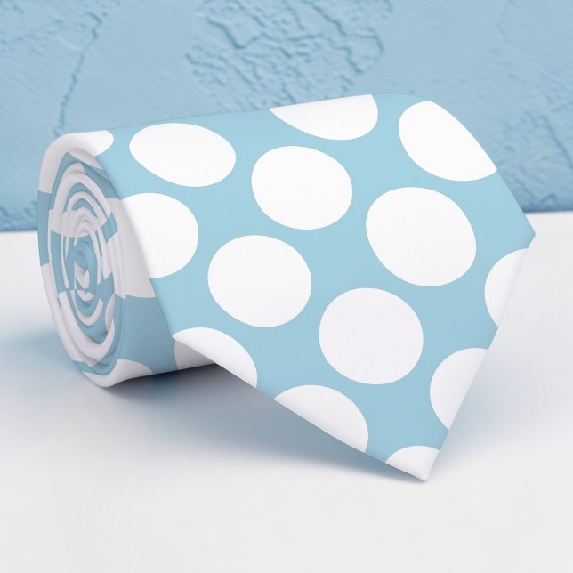 Corbata Dusty Blue Jumbo Polka Dots Custom Necktie (Subido por el creador)