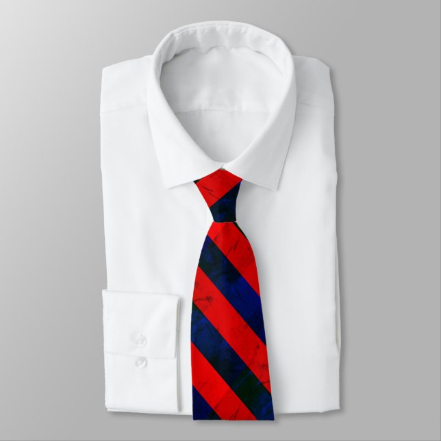Corbata Dynamic Red Blue Striped  (Atado)