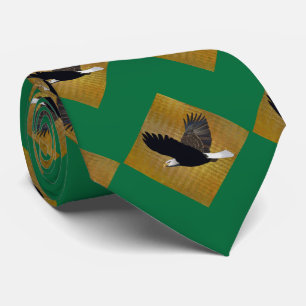 Corbata Eagles Sports Green Gold Necktie