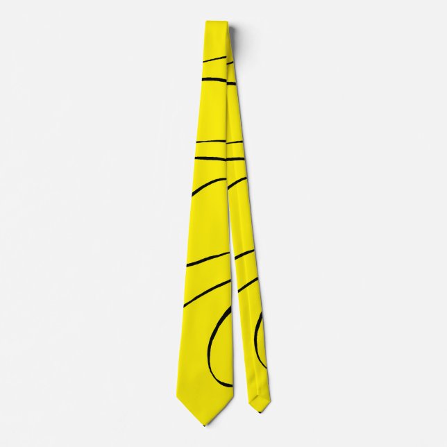 Corbata Ebb and Flow 2 en negro y amarillo (Anverso)
