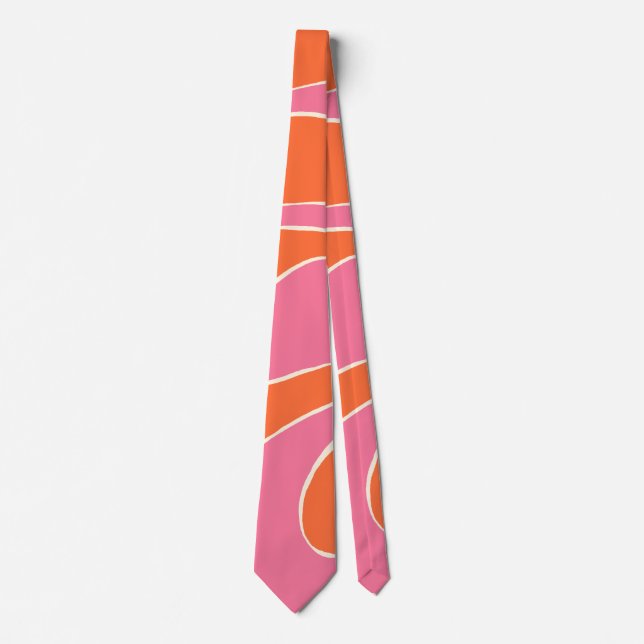 Corbata Ebb y Flow 2 en rosa, Naranja y crema (Anverso)