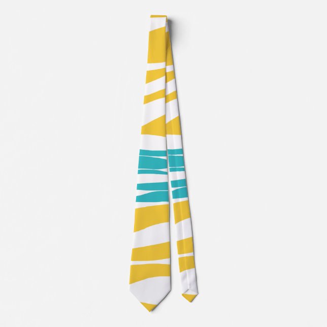 Corbata Ebb y Flow - Turquesa y Amarillo (Anverso)