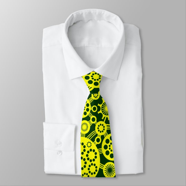 Corbata Ecosistema - Amarillo y verde oscuro (Atado)