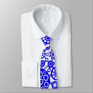 Corbata Ecosistema: azul sobre blanco