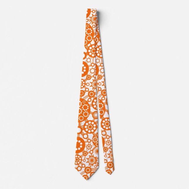 Corbata Ecosistema - Naranja en blanco (Anverso)