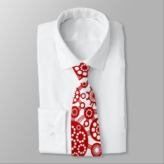 Corbata Ecosistema: rojo rubí sobre blanco