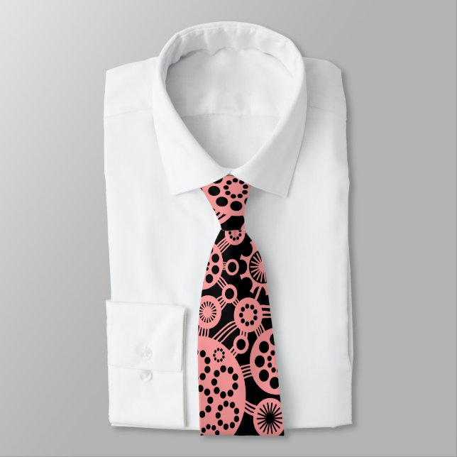 Corbata Ecosistema - Rosa suave en negro (Atado)