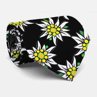 Corbata Edelweiß sobre negro, para los fanáticos de Bavier