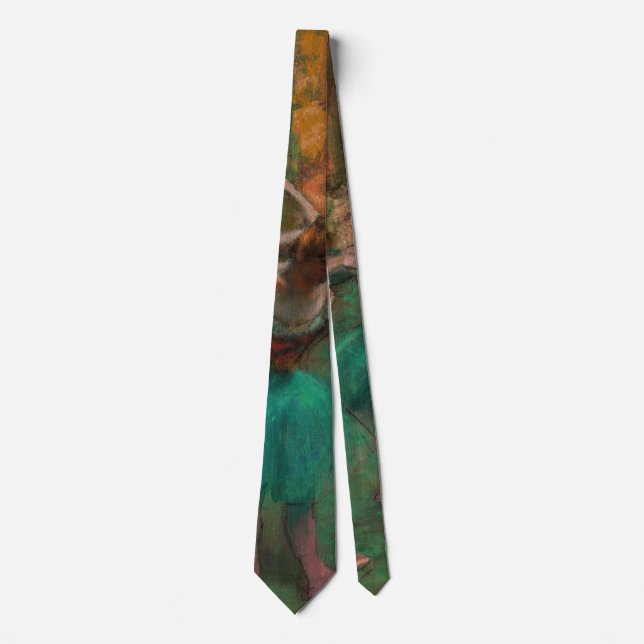 Corbata Edgar Degas - Bailarinas, rosa y verde (Anverso)