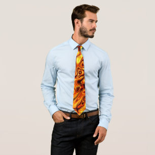 Corbata Efecto líquido naranja