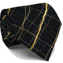 Corbata ejecutiva de lujo | Mármol negro y dorado