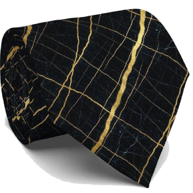 Corbata ejecutiva de lujo | Mármol negro y dorado (Subido por el creador)