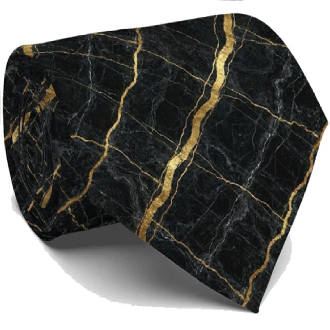 Corbata ejecutiva de lujo | Mármol negro y dorado (Subido por el creador)