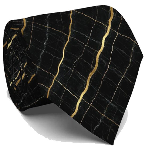 Corbata ejecutiva de lujo | Mármol negro y dorado (Subido por el creador)