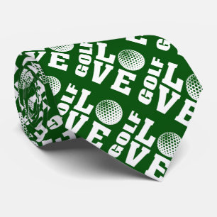 Corbata El amor del golfista verde