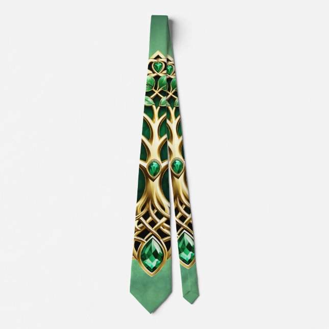 Corbata El árbol de la vida con nudos celtas. (Anverso)