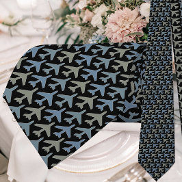 Corbata El avión ató a Armani gris sobre negro