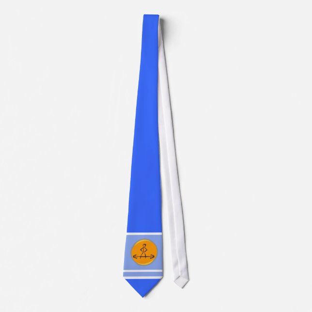 Corbata El Bodybuilding; azul y naranja (Anverso)